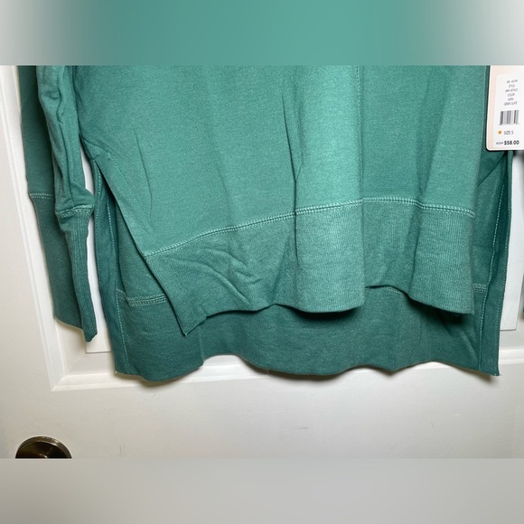 Nanette Lepore Tuni Hoodie Geeen Size Small Extra Soft V Neck Oversized NEW - Picture 5 of 9